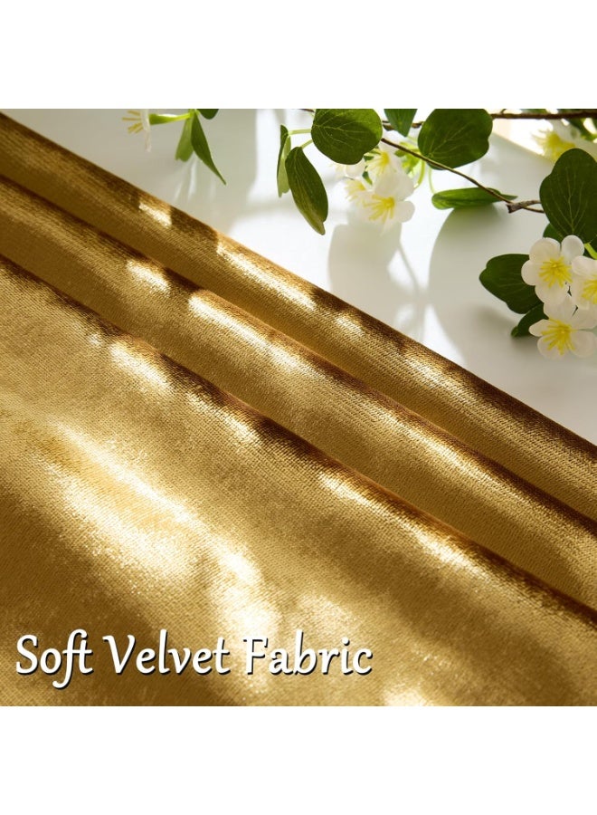 اسرلي وايت أغطية وسائد زينة مخملية ذهبية - Image 4